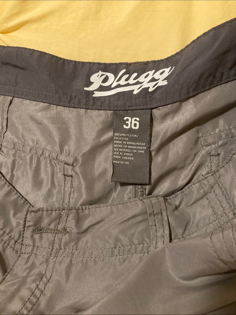Plugg Charcoal Gray Swim Shorts with Logo Waistband